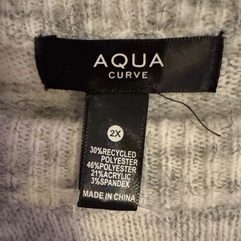 Aqua Curve Bloomingdales Grey Mélange Long Sleeve Sweater